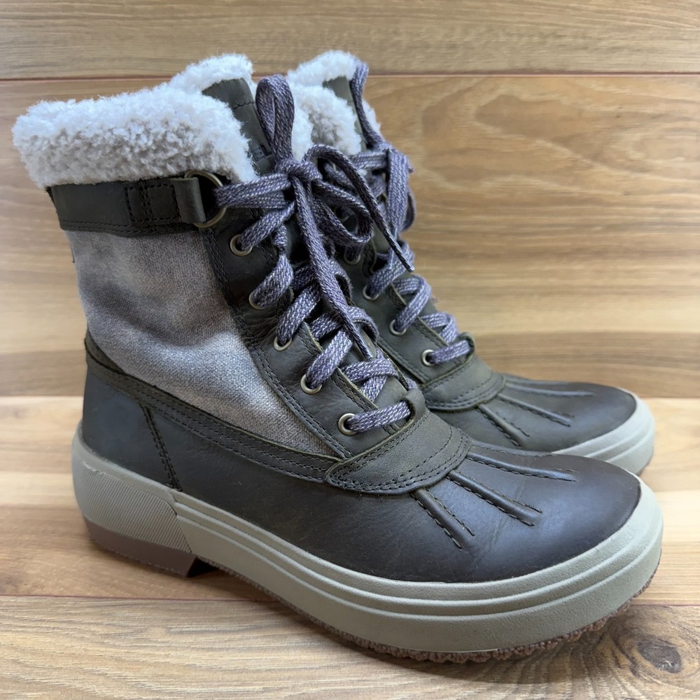Merrell Haven Mid Lace Up Polar Boots Womens 6 Olive Leather Waterproof